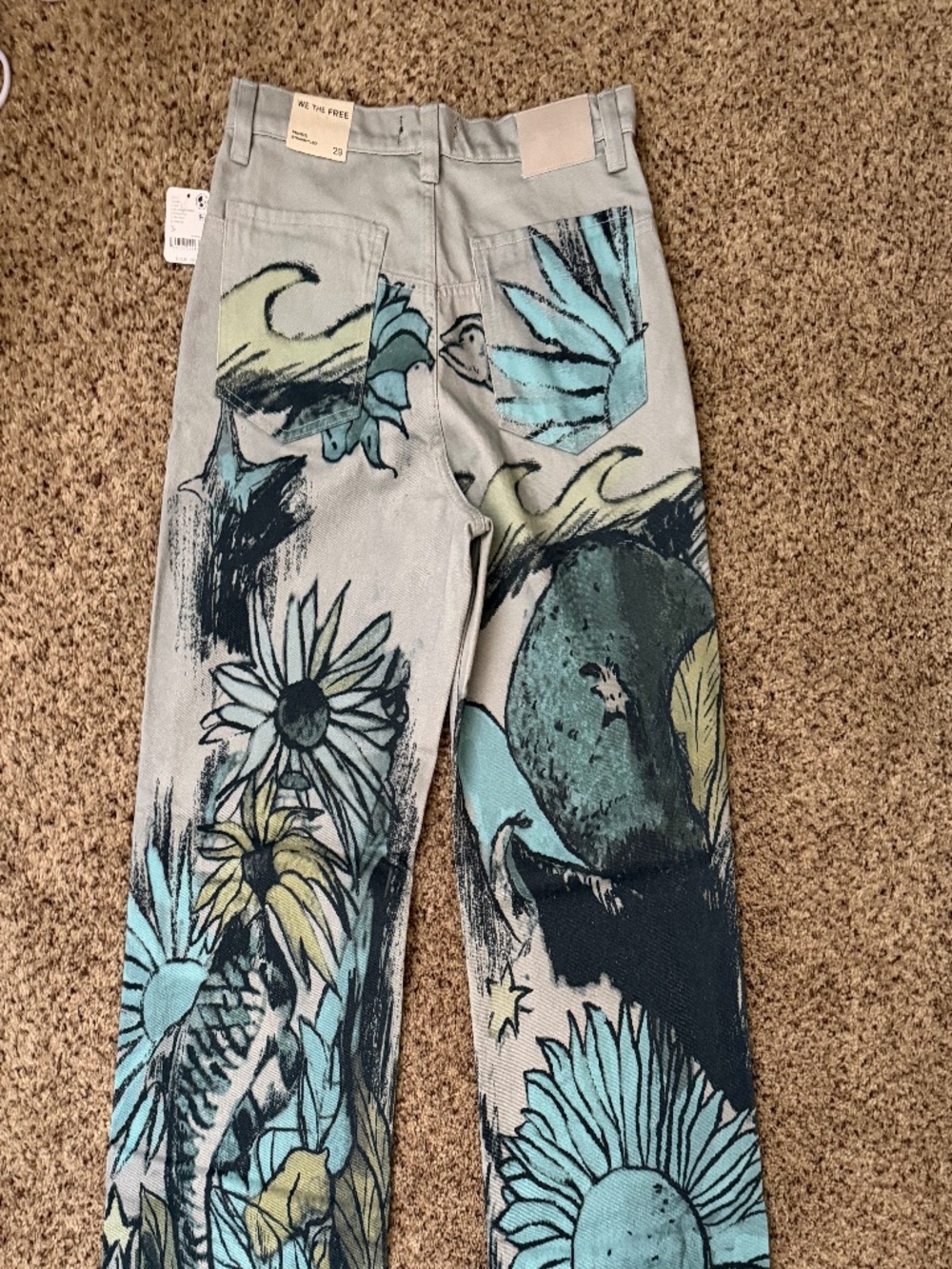NWT We The Free Tinsley Printed Jeans Seashore Combo Size 29 - Picture 5 of 7
